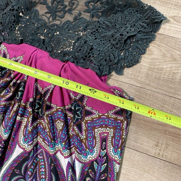 C Graffiti Paisley Print Y2K Tunic Top Made In USA Size M - Picture 6 of 8